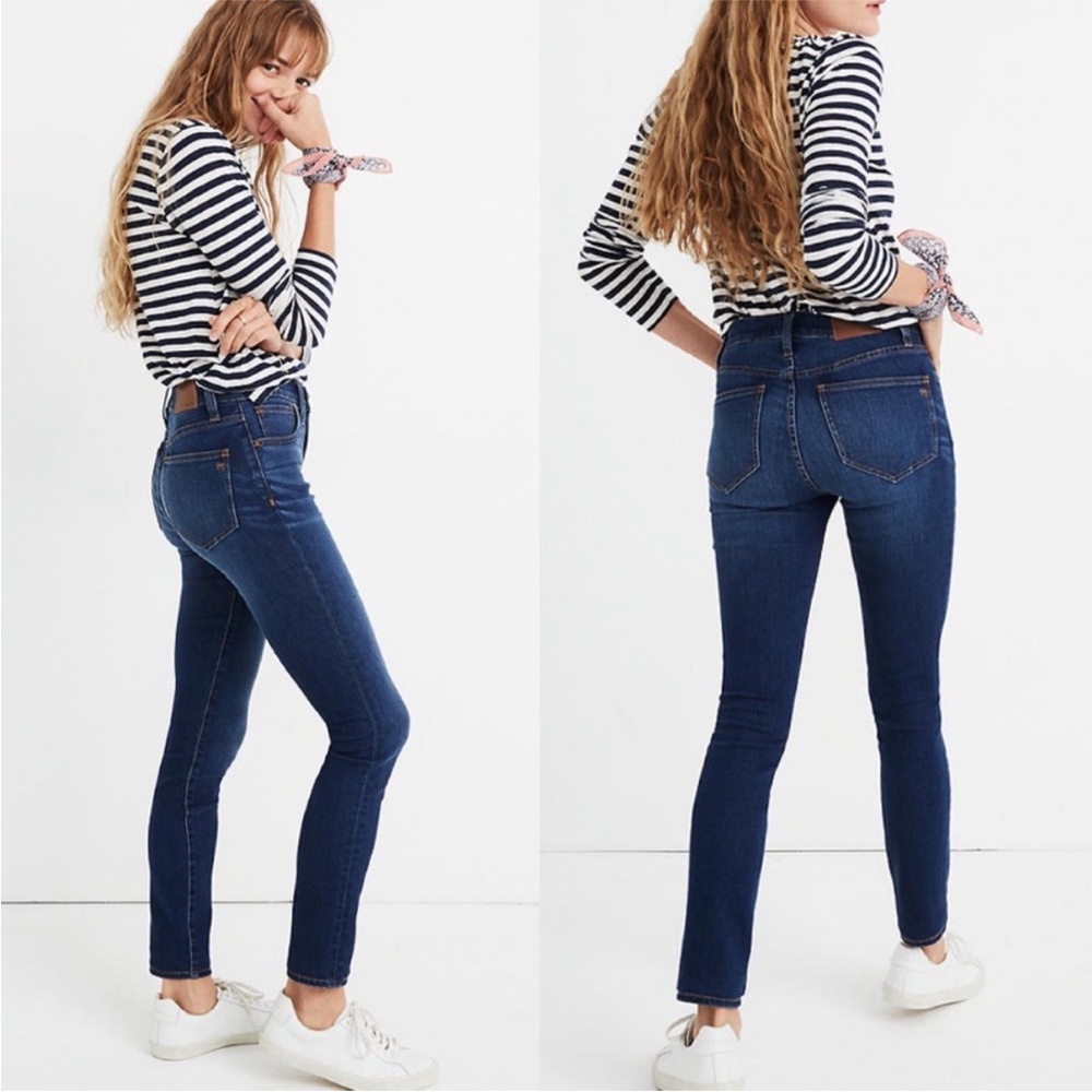 Nwt Madewell Blue Skinny Jeans High-Waisted Stretch